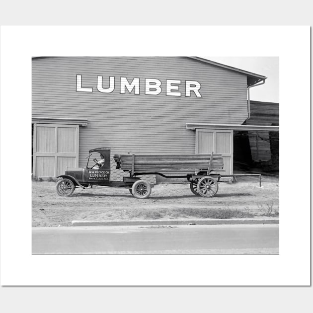 Lumber Delivery Truck, 1925. Vintage Photo Wall Art by historyphoto